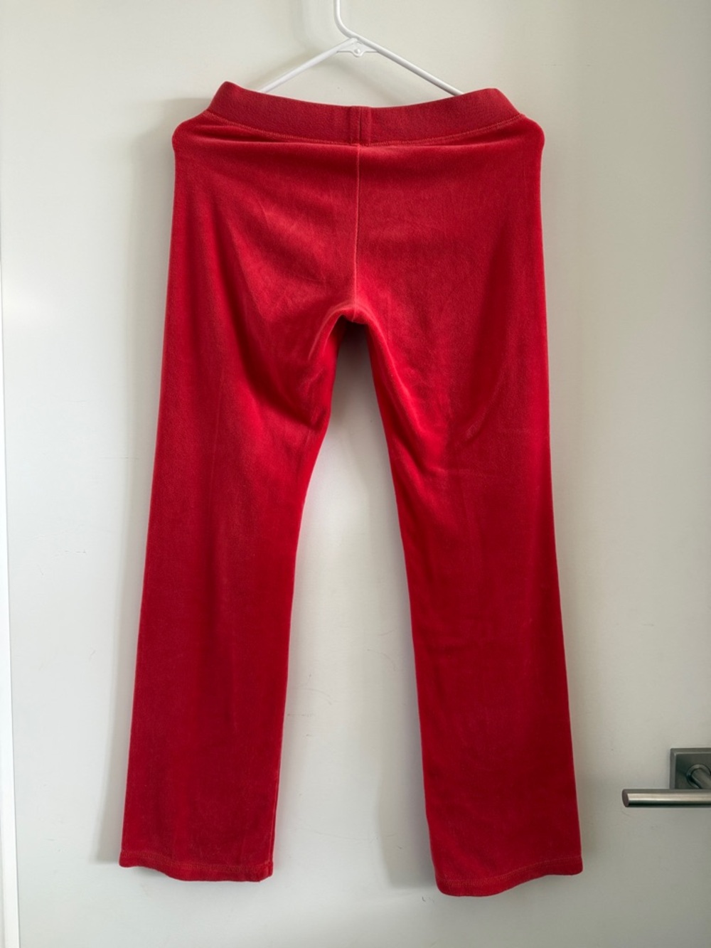 Vintage y2k Juicy Couture Kids XL 12/14 or Woman’s XS Red Velour Joggers - Picture 4 of 6